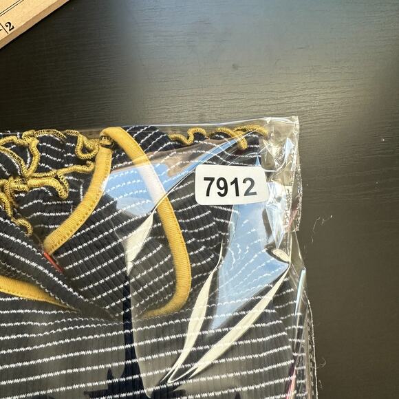 Modcloth Top 4X Plus Long Sleeve Striped Navy Blue Layer Nautical Twee Ribbed - Picture 11 of 11